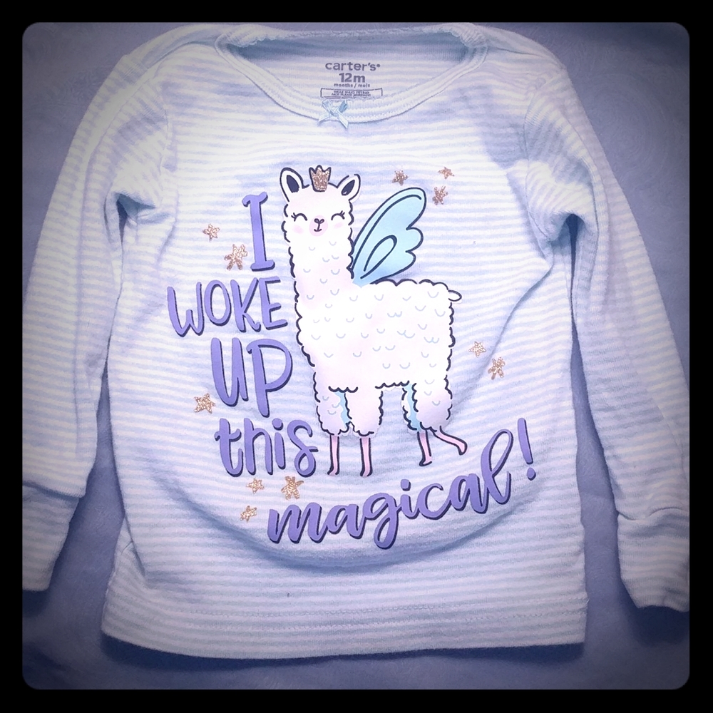 Slightly used baby girl Carter's top PJ